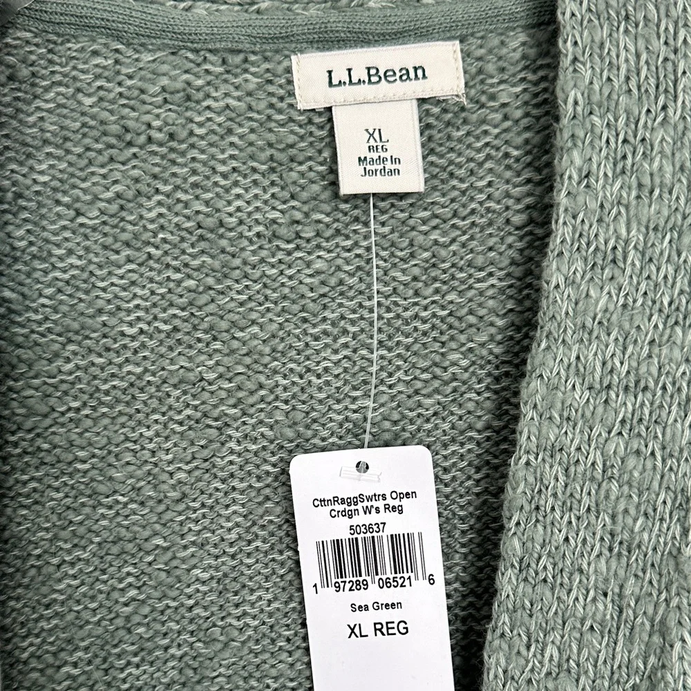 L.L. Bean Sea Green Knit Cardigan - Picture 2 of 4